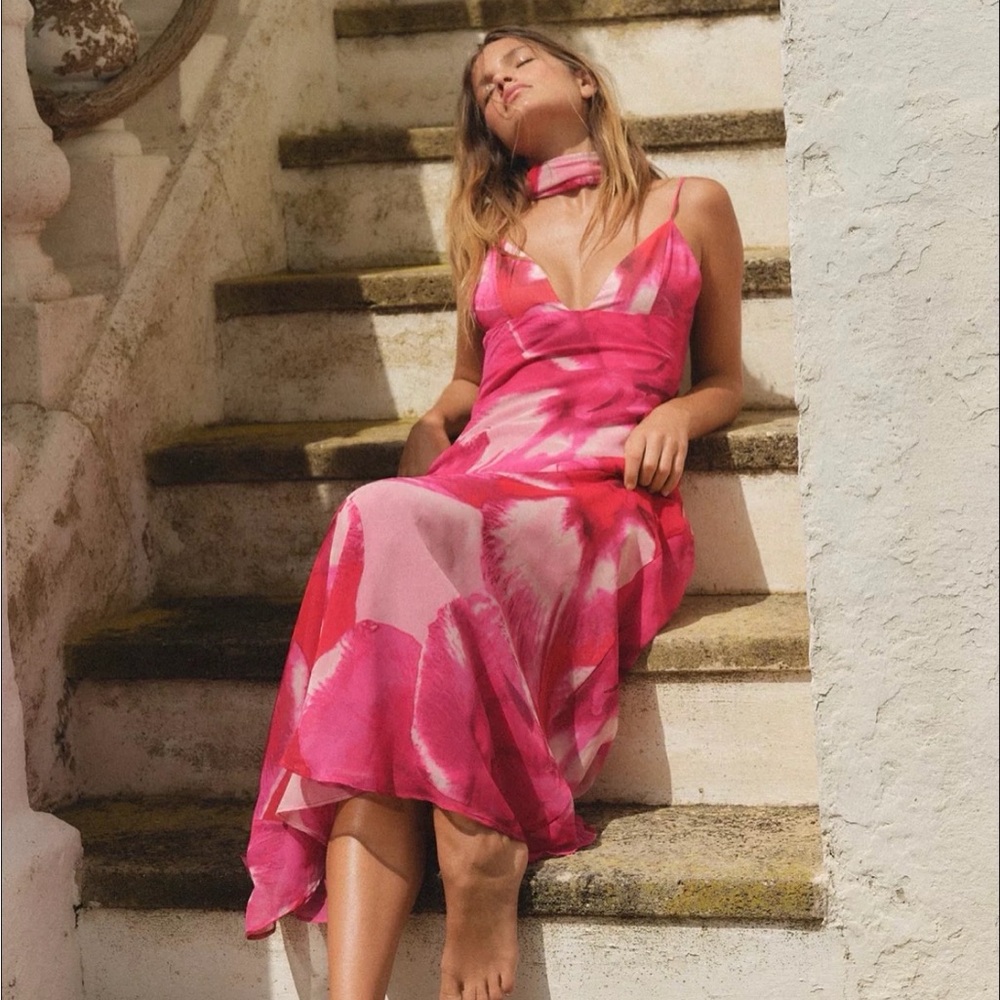 FOULARD PRINT LONG DRESS